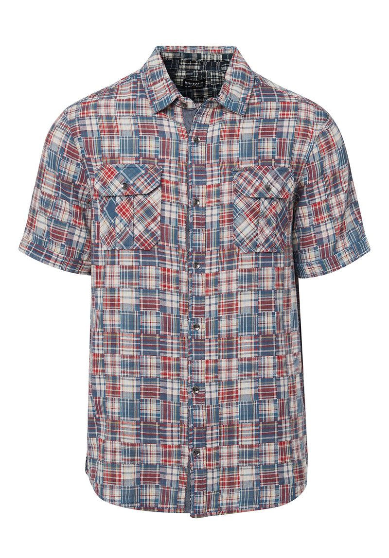 Buffalo David Bitton Soqut Garnet Short-Sleeve Men’s Shirt - BM23891  