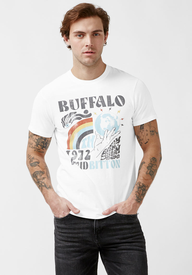 Buffalo David Bitton Tawen White Short-Sleeve Men’s T-Shirt - BM23973 Color WHITE
