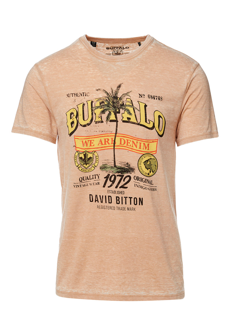 Buffalo David Bitton Tafii Tan Short-Sleeve Men’s T-shirt - BM23977  