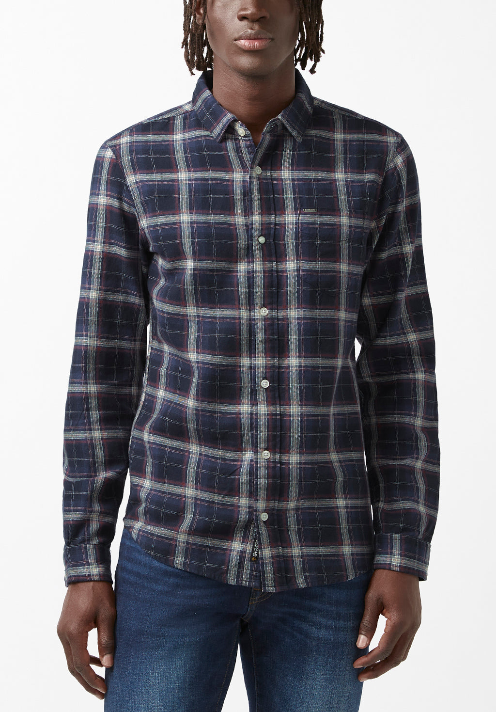 Blue plaid flannel shirt cheap mens