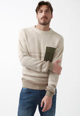 Buffalo David Bitton Walima Beige Men’s Sweater - BM24058 Color MILK