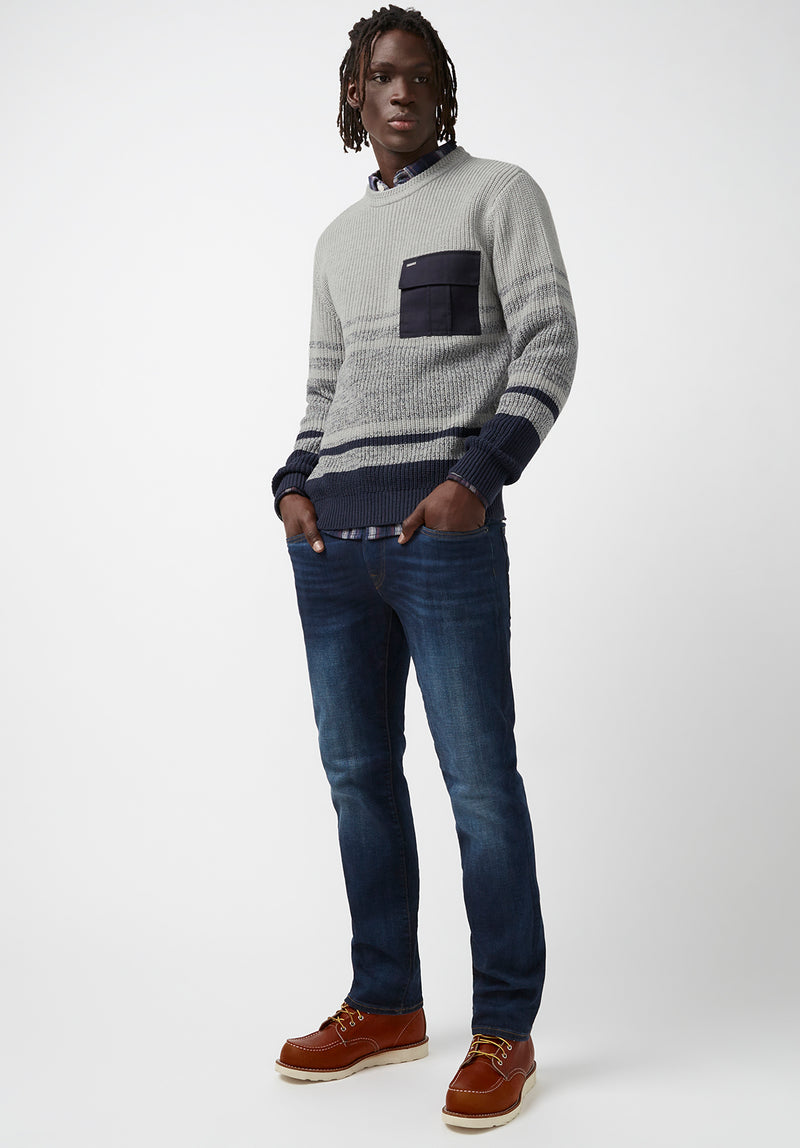 Buffalo David Bitton Walima Navy Men’s Sweater - BM24058  