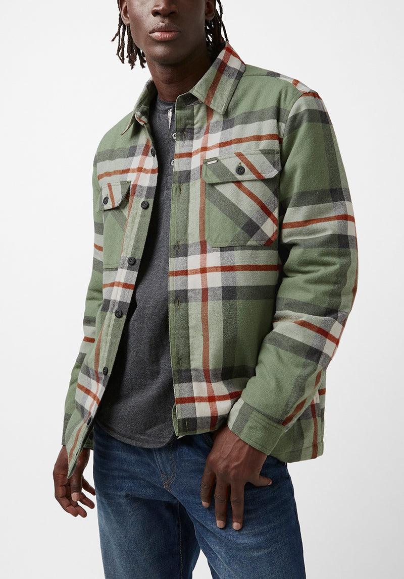 Jomon Men s Shacket in Green Grey Plaid Buffalo Jeans CA
