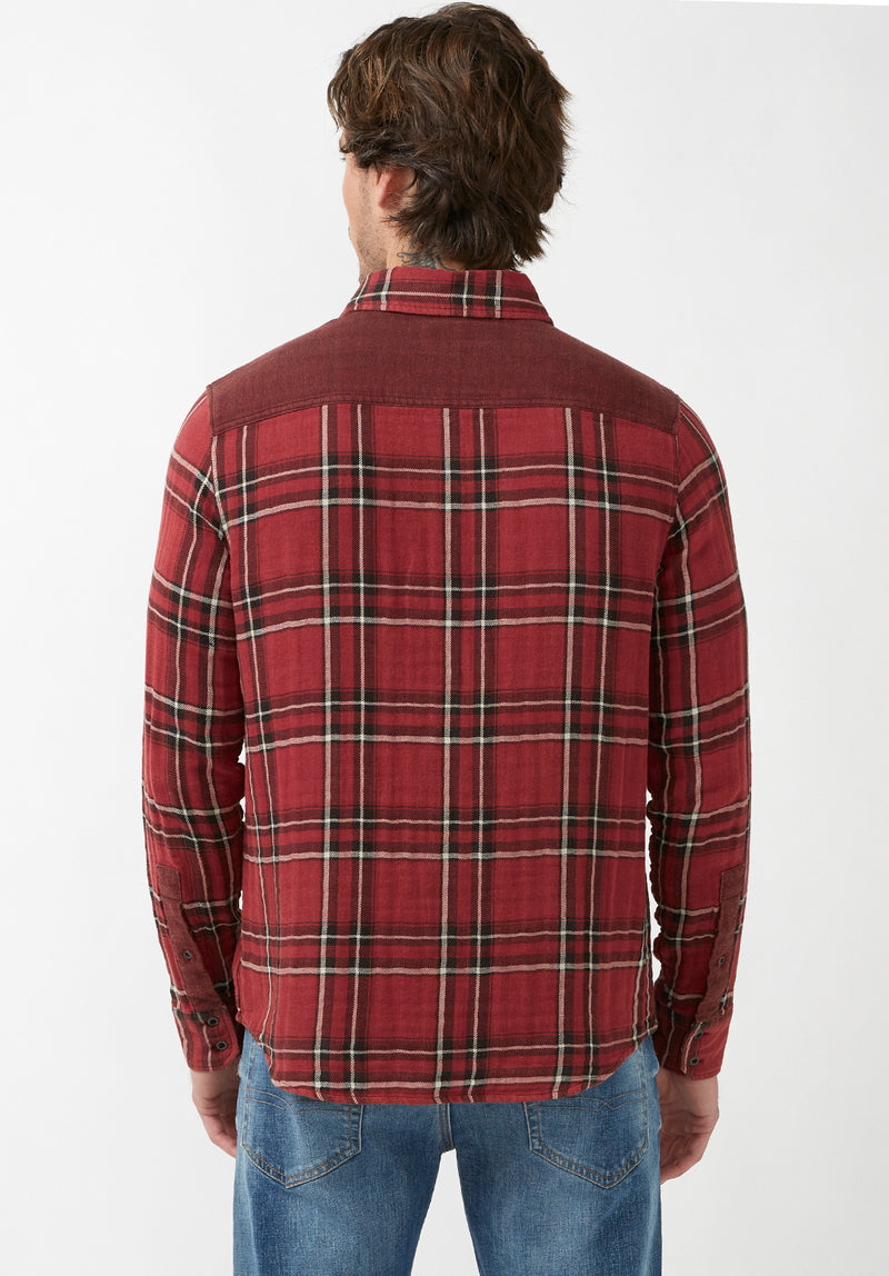 Buffalo Jeans Men's Sujay Long Sleeve Shirt In Red Plaid - Size: M