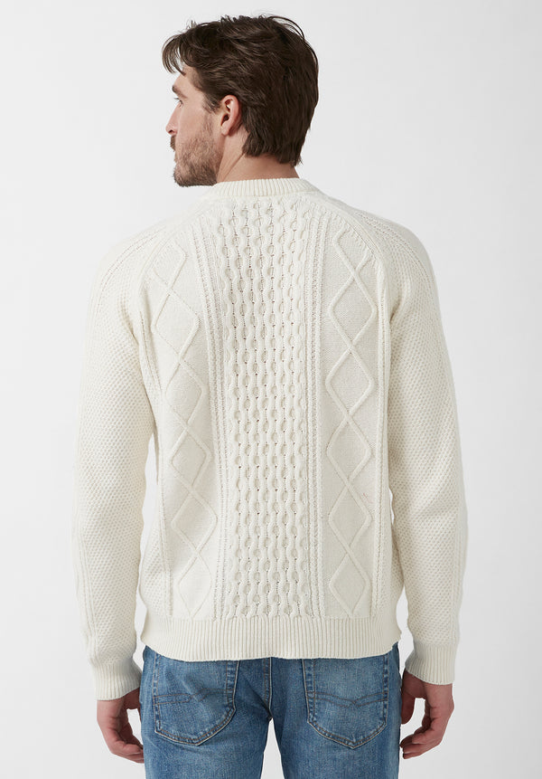Buffalo David Bitton Wiloss White Men’s Sweater - BM24153 Color MILK