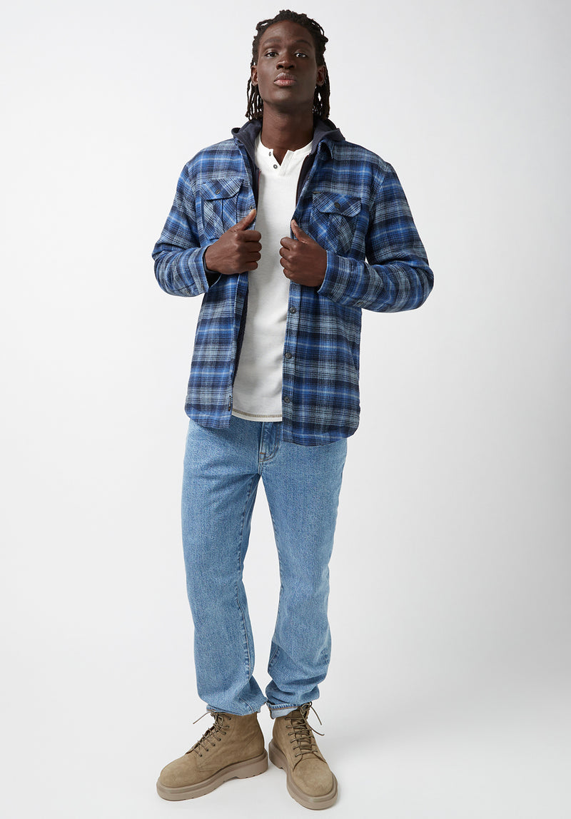 Buffalo Jeans Men s Jaral Shacket In Blue Plaid Size XXL