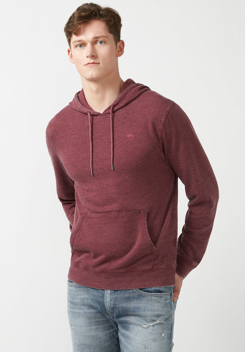 Buffalo David Bitton Farman Dark Red Men’s Sweatshirt - BM24171 Color ZINFANDEL