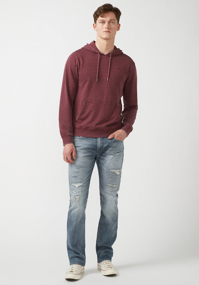 Buffalo David Bitton Farman Dark Red Men’s Sweatshirt - BM24171 Color ZINFANDEL