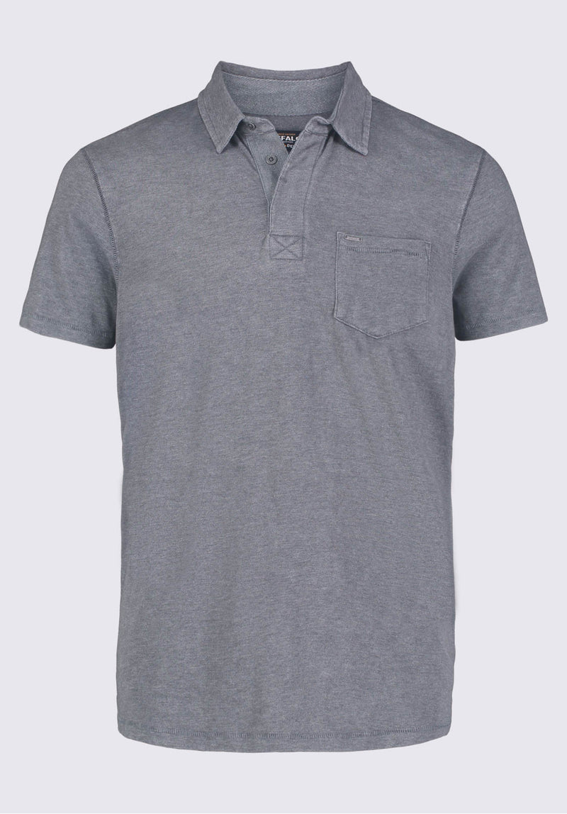 Buffalo David BittonKasper Men's Short Sleeve Polo in Charcoal Grey - BM24233 Color 