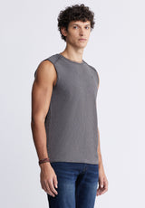 Buffalo David BittonKarmola Men's Sleeveless Shirt in Charcoal Grey - BM24235 Color CHARCOAL