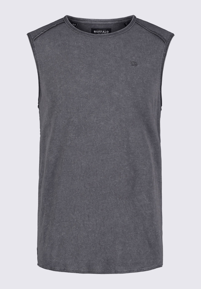 Buffalo David BittonKarmola Men's Sleeveless Shirt in Charcoal Grey - BM24235 Color 