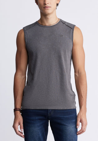 Karmola Men's Sleeveless Shirt in Charcoal Grey - BM24235