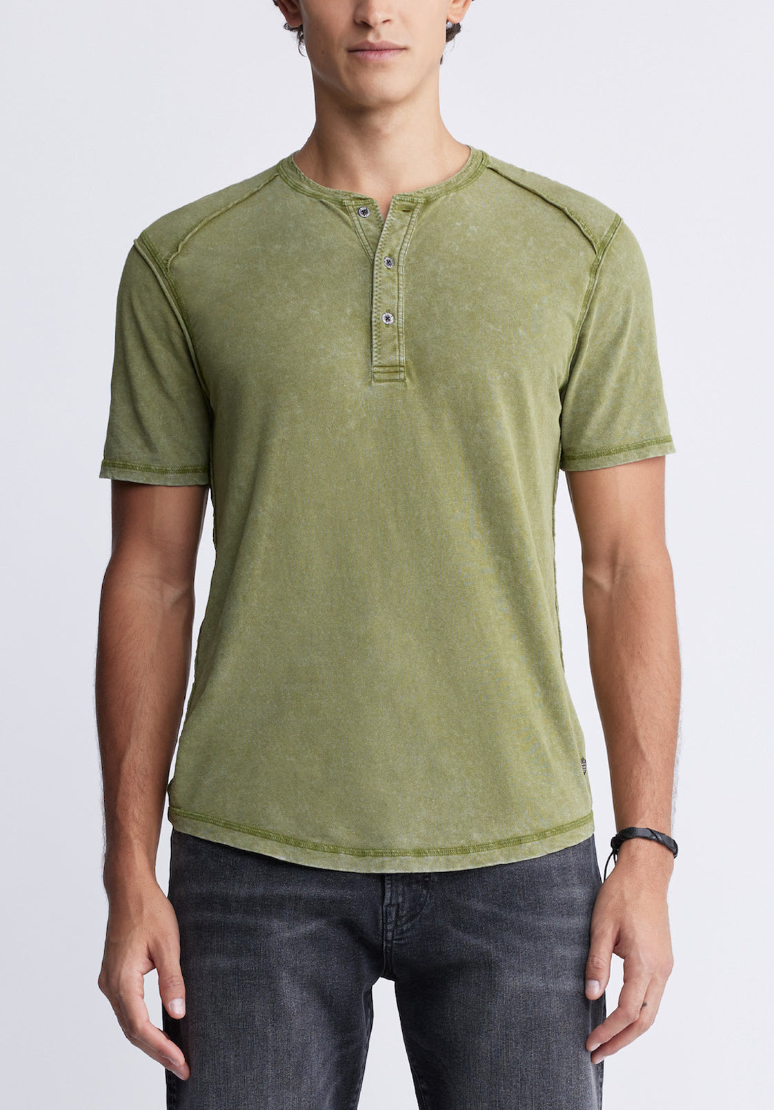 buffalo david bitton Kitte Men's Henley T-shirt in Green