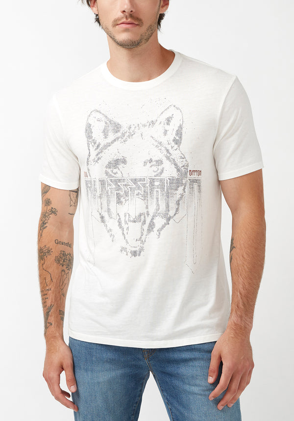 Buffalo David Bitton Tamisa Milk Men's Graphic T-Shirt - BM24257 Color MILK