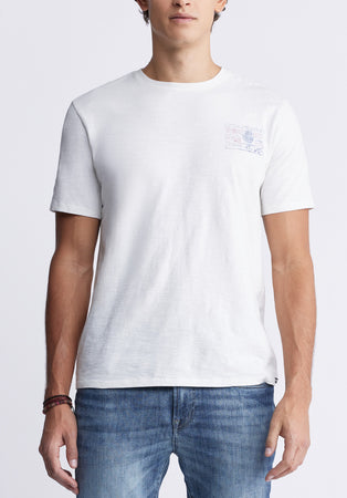 Tacoma Men's Printed Back T-shirt in Milk White - BM24258