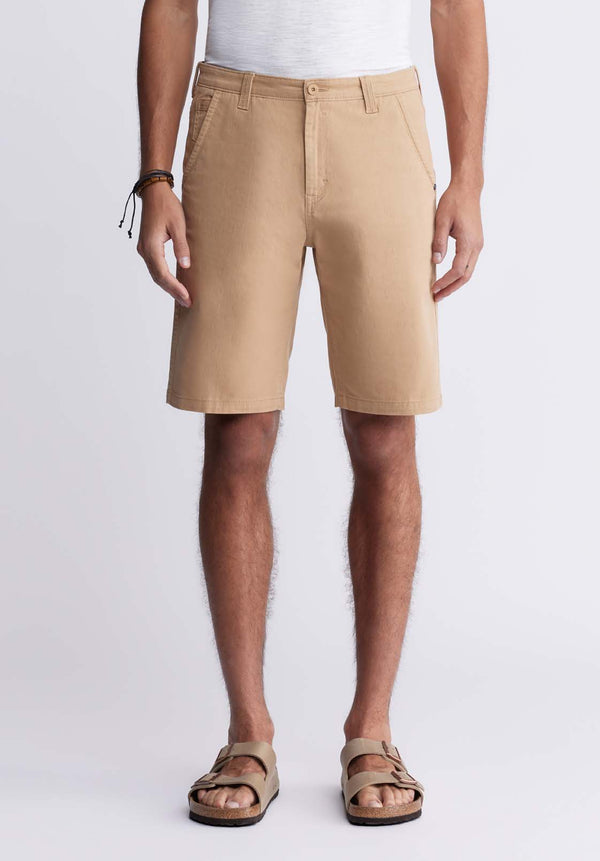 Buffalo David BittonHadrian Men's Flat Front Shorts in Tan - BM24266 Color TAN