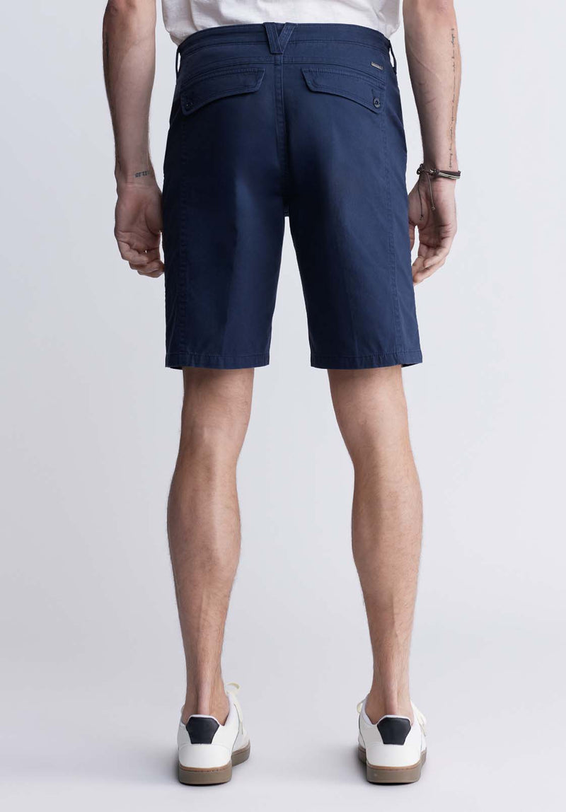 Buffalo David BittonHadrian Men's Flat Front Shorts in Midnight Blue - BM24266 Color MIDNIGHT BLUE