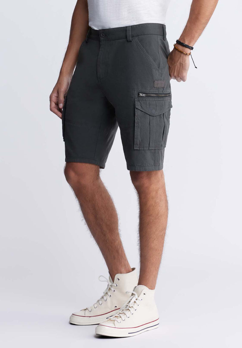 Buffalo David BittonHiero Men's Shorts with Cargo Pockets in Charcoal - BM24270 Color CHARCOAL