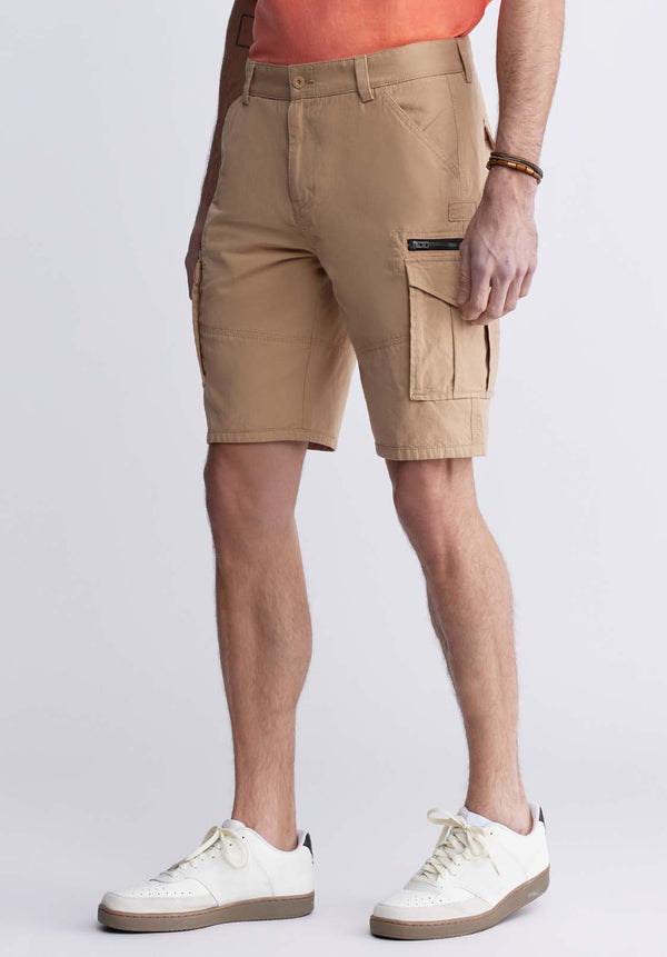 Buffalo David BittonHiero Men's Shorts with Cargo Pockets in Tan - BM24270 Color TAN