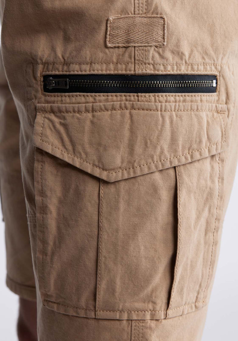 Buffalo David BittonHiero Men's Shorts with Cargo Pockets in Tan - BM24270 Color TAN