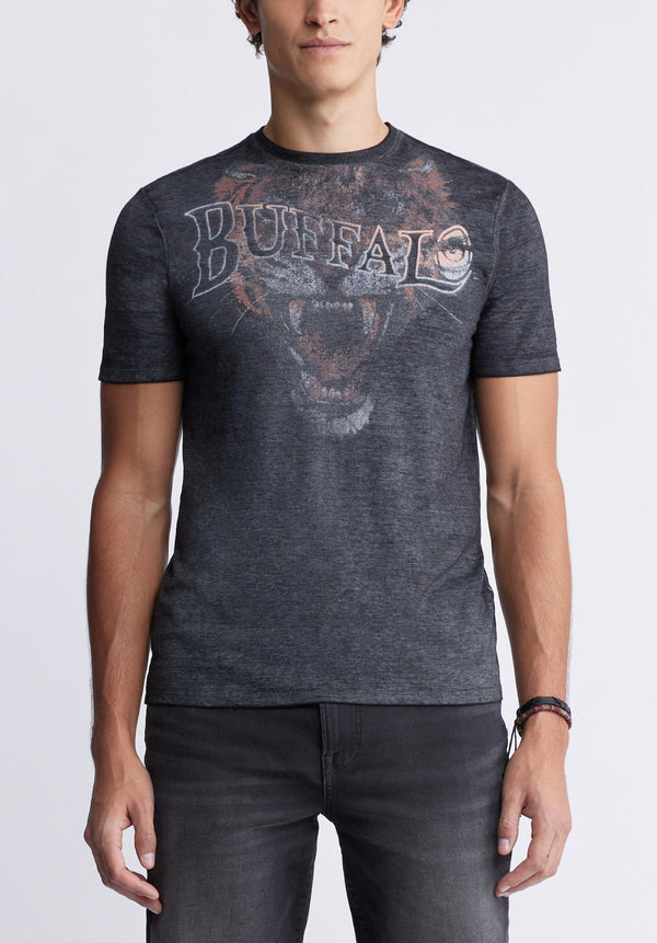 Buffalo David BittonTalop Men's T-shirt in Black Print - BM24309 Color BLACK