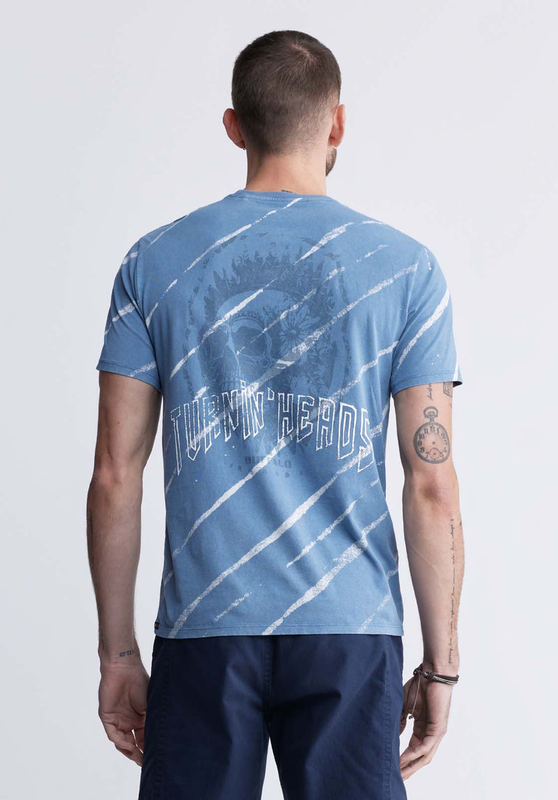 Buffalo David BittonTibug Men's Printed T-shirt in Mirage Blue - BM24320 Color MIRAGE