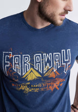 Buffalo David BittonTofick Men's Graphic T-shirt in Whale Blue - BM24327 Color 
