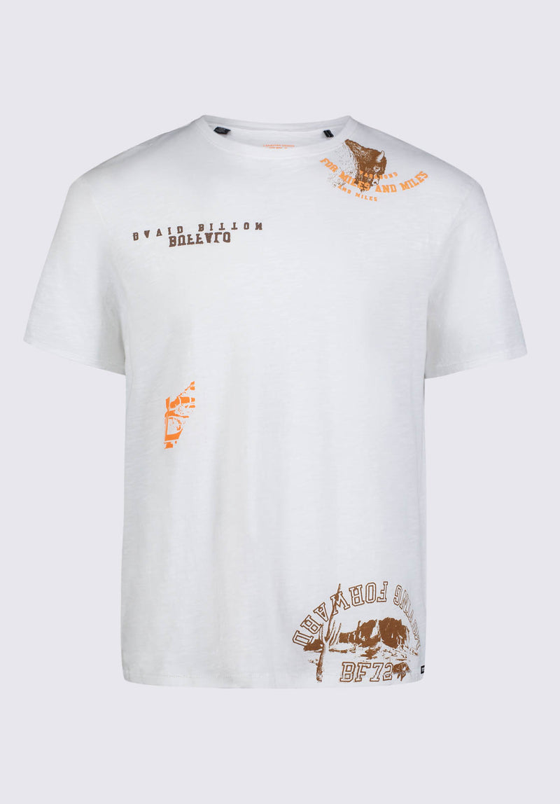 Buffalo David BittonToro Men's Printed T-shirt in White - BM24328 Color 