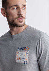 Buffalo David BittonTosim Men's Graphic T-shirt in Heather Grey - BM24329 Color HEATHER GREY