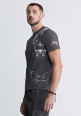 Tupeck Men's Short Sleeve Graphic T-shirt, Dark Grey - BM24330