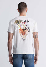 T-shirt Dos Imprimé à Manches Courtes Tumuch pour Hommes, Gris Clair - BM24332