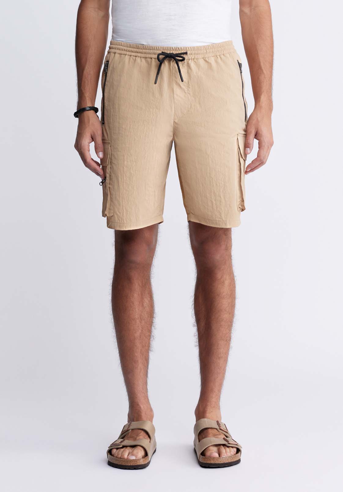 buffalo david bitton Hult Men’s Drawstring Shorts In Tan