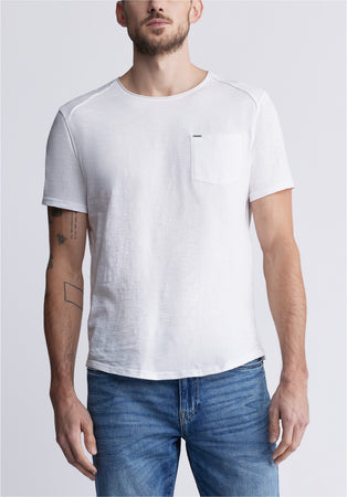 T-shirt Kamizo pour Hommes avec Poche Avant, Blanc - BM24346