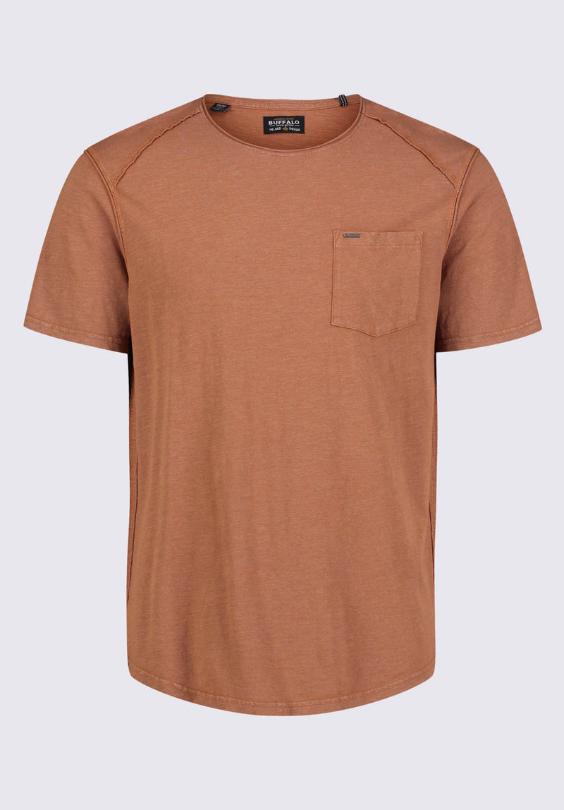 Buffalo David BittonKamizo Men's Pocket T-shirt in Mocha Brown - BM24346 Color 