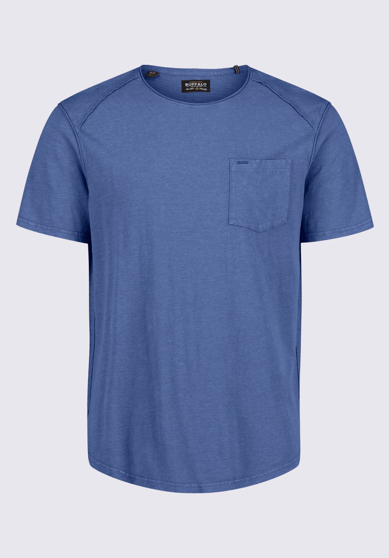 Buffalo David BittonKamizo Men's Pocket T-shirt in Whale Blue - BM24346 Color 