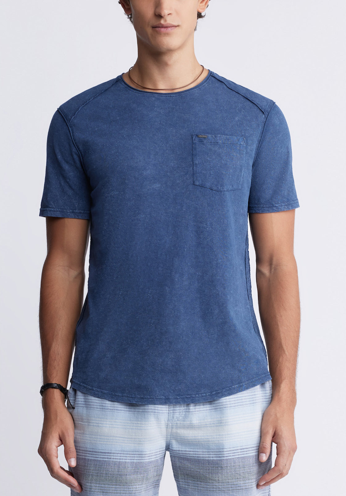 buffalo david bitton Kamizo Men's Pocket T-shirt in Whale Blue