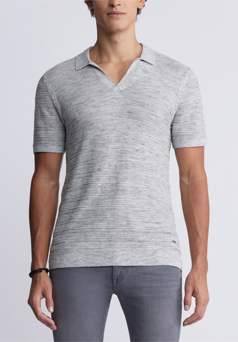 Woopy Men s Short Sleeve Polo in Heather Grey Buffalo Jeans CA