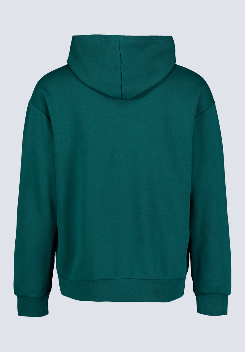 Fabio Men's Hooded Sweatshirt with Chest Pocket, Forest Green