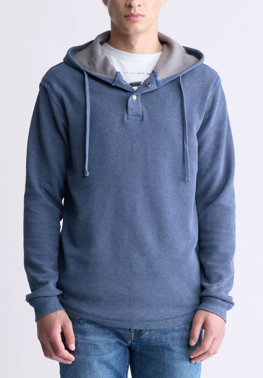 buffalo david bitton Kafom Men's Hooded Long-Sleeve Top Midnight Blue