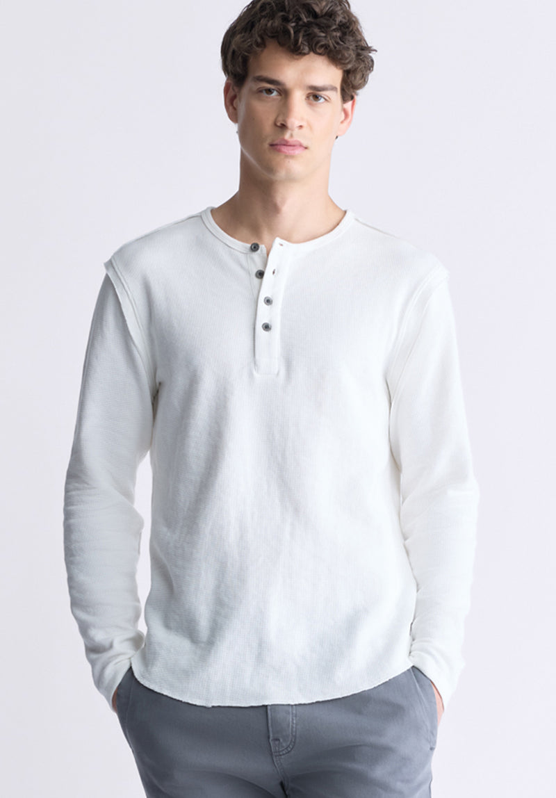 Kipato Men s Long Sleeve Henley Top White Buffalo Jeans CA