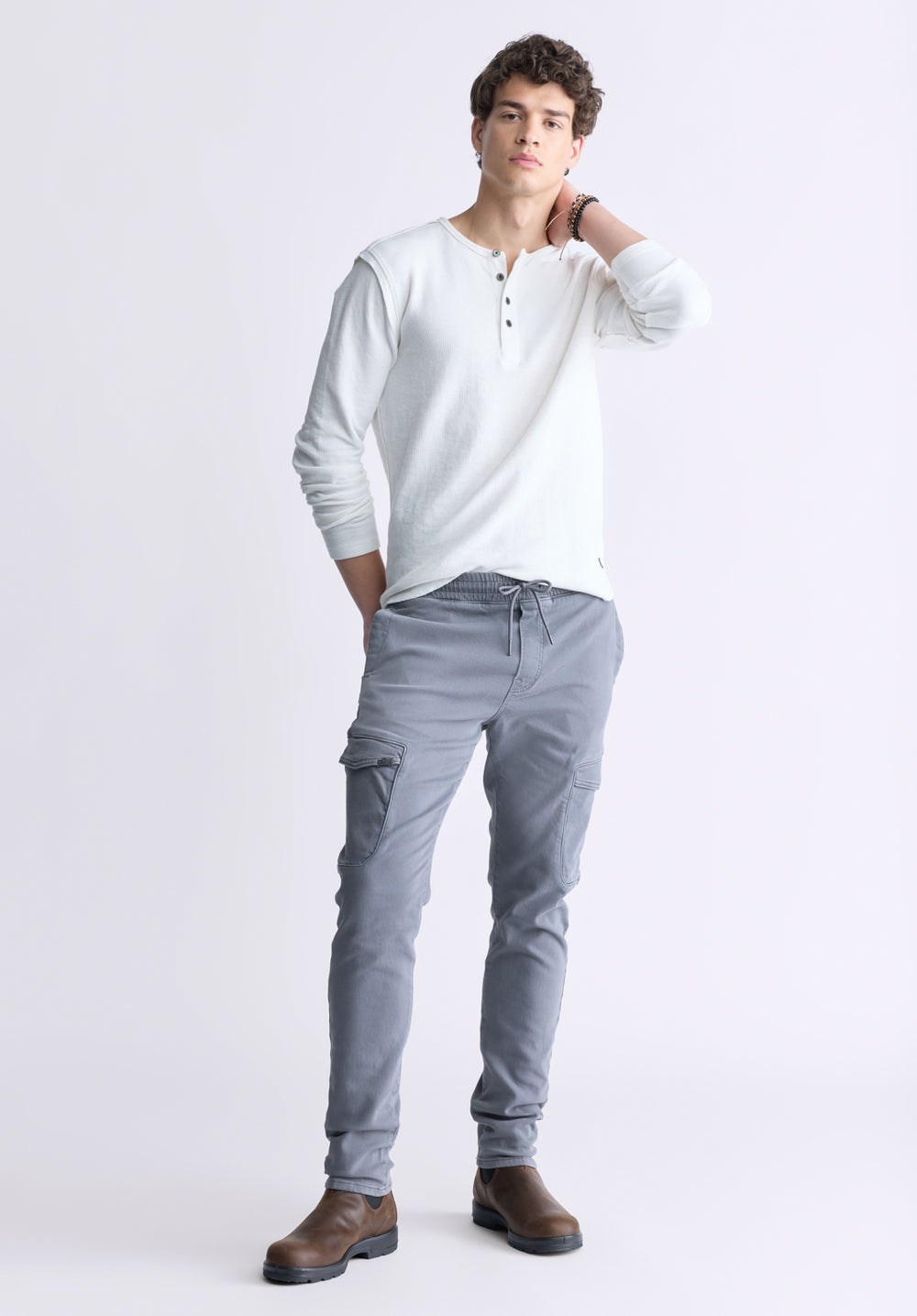 Kipato Men's Long Sleeve Henley, White – Buffalo Jeans CA
