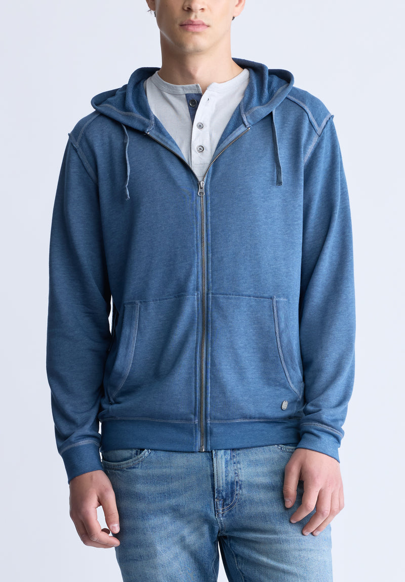 Faseam Men s Hoodie with Front Pocket Heather Blue Buffalo Jeans CA