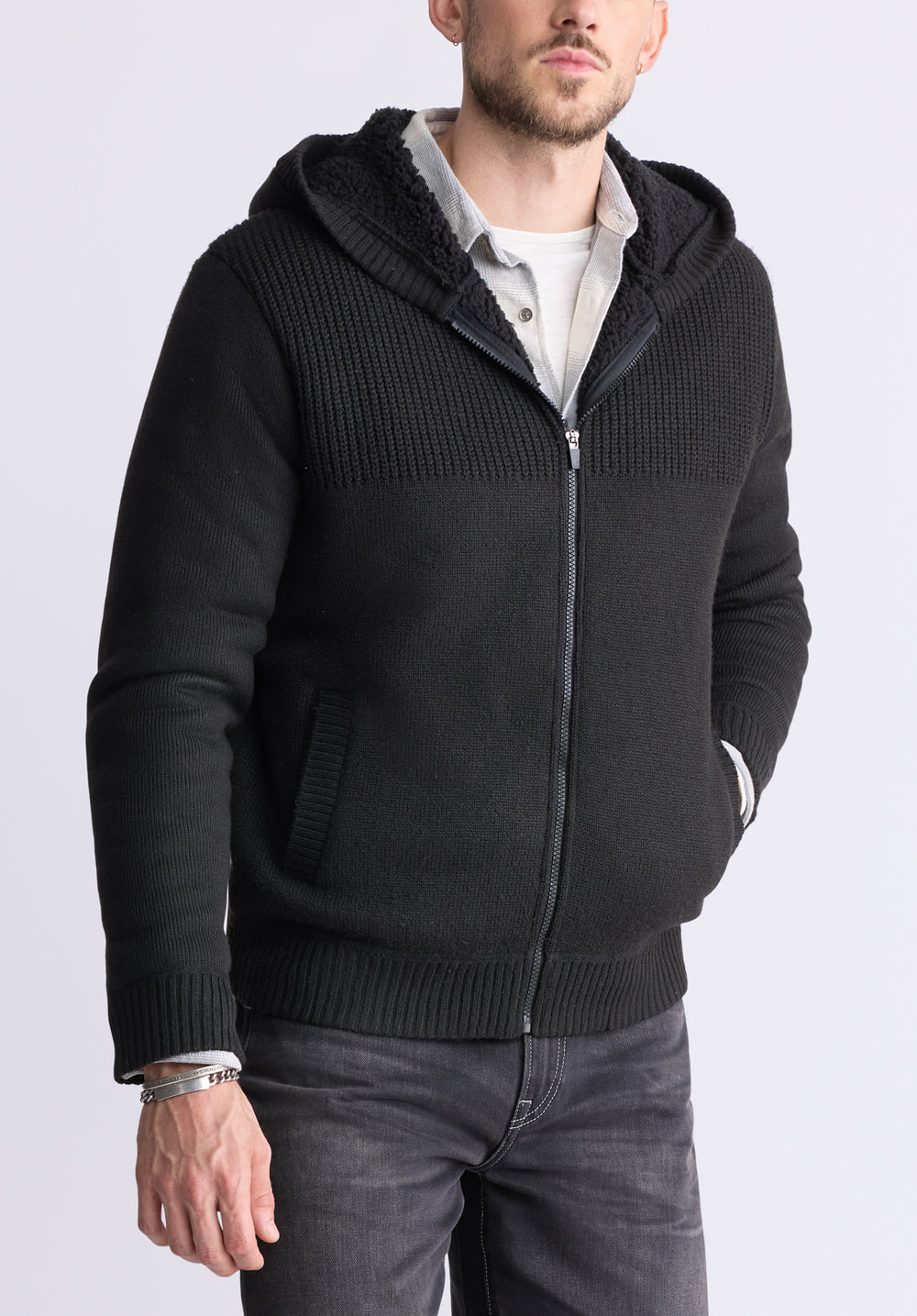 Loose Fit Slim Fit Black Zip Up Hoodie Fitted Sweatshirts And