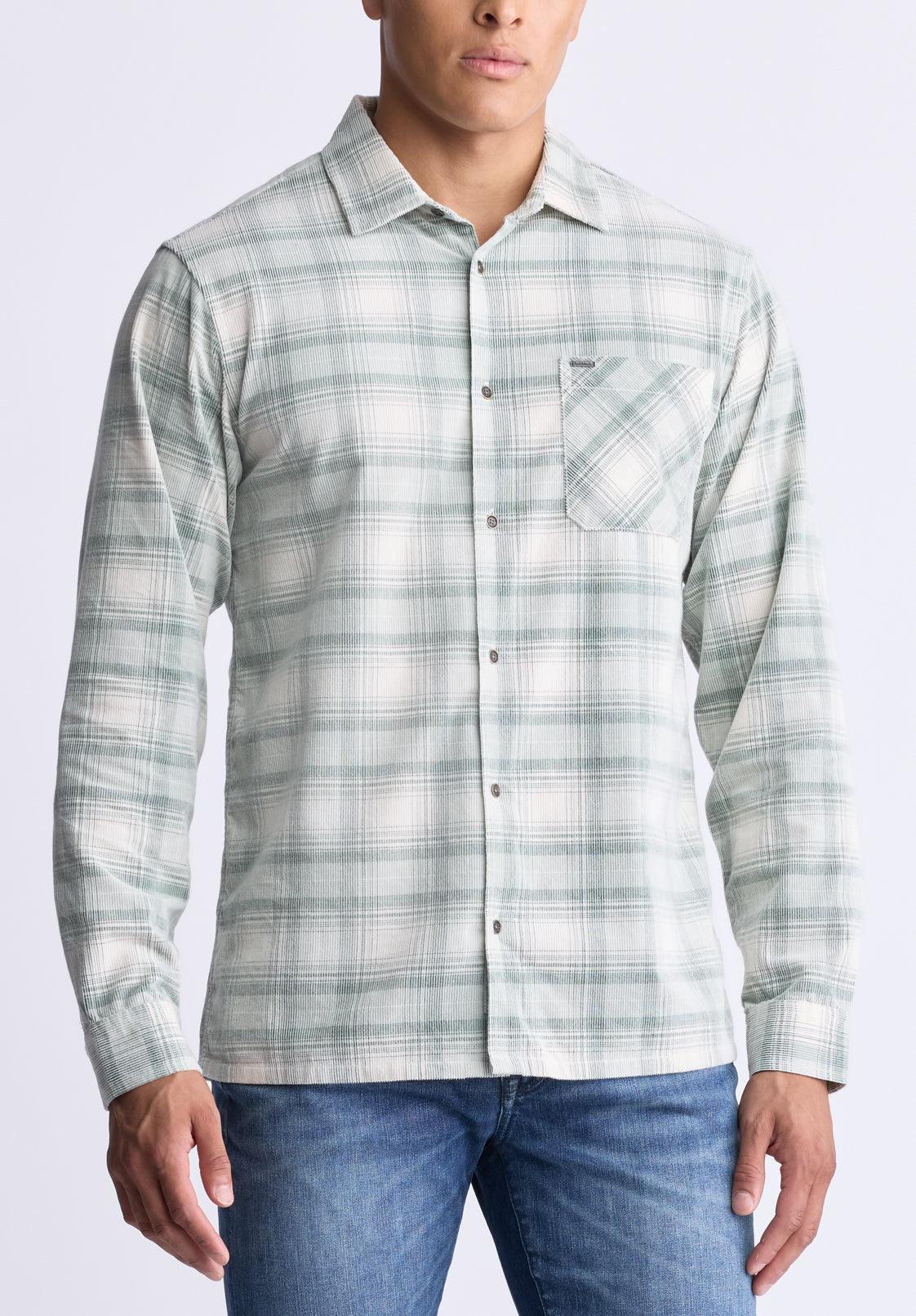 buffalo david bitton Satro Men's Plaid Button-Up Shirt Green