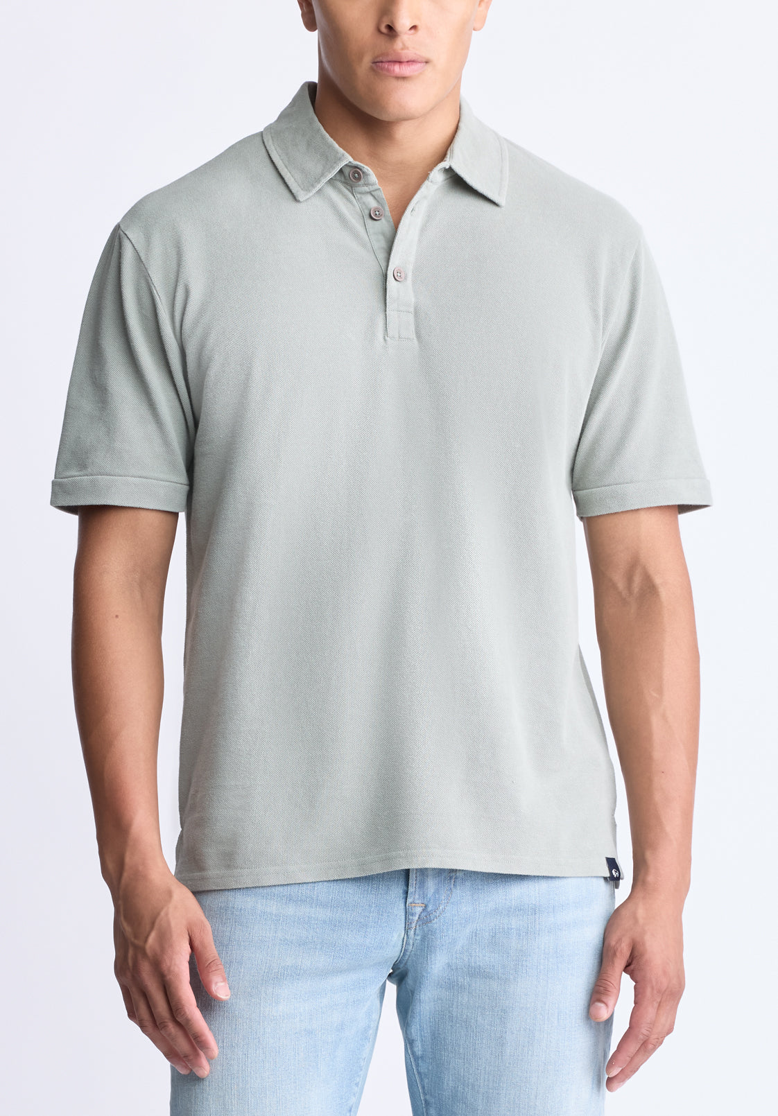 buffalo david bitton Kabold Men's Classic Polo Iceberg green