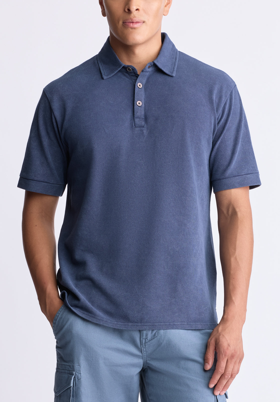 buffalo david bitton Kabold Men's Classic Polo Midnight blue