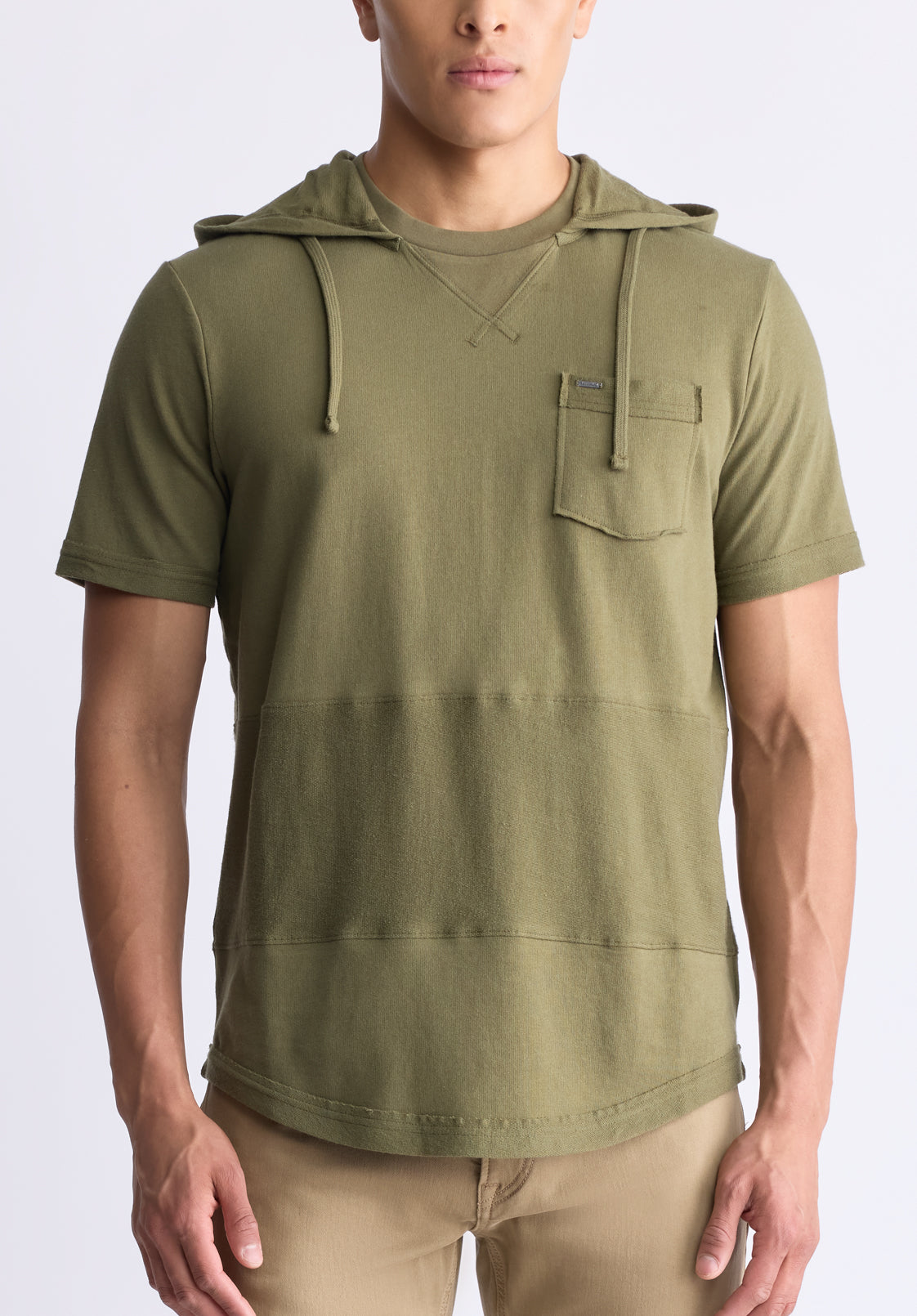 buffalo david bitton Katoni Men's Short-Sleeve Hooded T-Shirt Burnt Olive