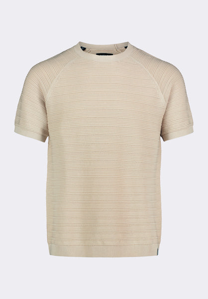 Buffalo David Bitton Wipped Men's Textured Knit Sweater Tee COLOR Buttercream Beige 
