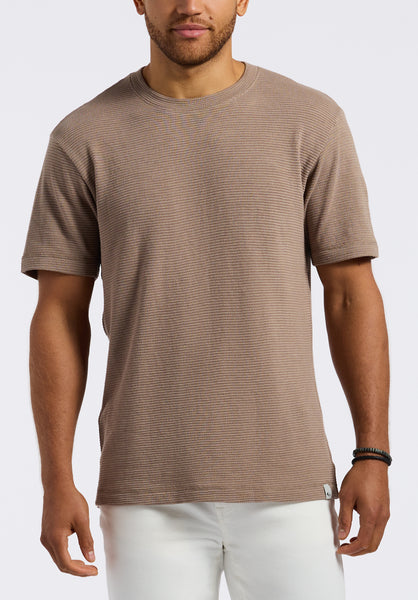 Buffalo David Bitton Karlton Men's Waffle-Knit Short-Sleeve Crewneck T-Shirt color TUFFET