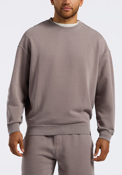 Buffalo David Bitton Famke Men's Relaxed Crewneck Sweatshirt color DRIFTWOOD